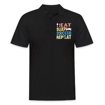 Eat Sleep Soccer Repeat - Soccer Player Soccer Lov - Men's Polo Shirt - black - Front - Kai (181cm)