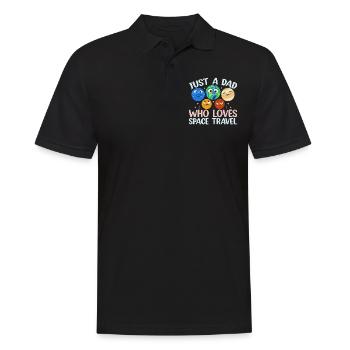 Aérospatiale - Juste un père qui aime les voyages dans l’espace - Polo Homme - noir - Devant - Kai (181cm)