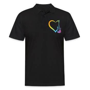 Guitar Heart - Guitare basse Heart Guitare basse - Polo Homme - noir - Devant - Kai (181cm)