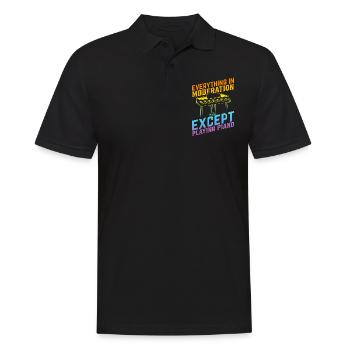 Piano Keyboard - Everything In Moderation Except P - Männer Poloshirt - Schwarz - Vorne - Kai (181cm)