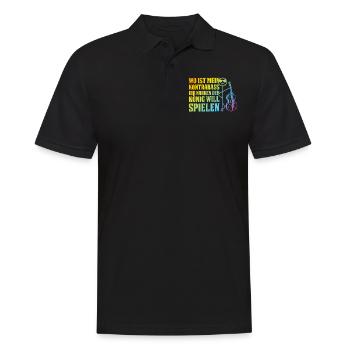 Where's My Double Bass - Funny Double Bassist - Männer Poloshirt - Schwarz - Vorne - Kai (181cm)