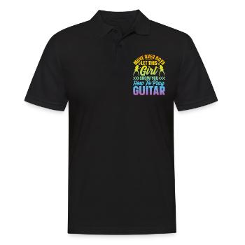 Guitariste Filles Guitariste - Funny Guitar Playe - Polo Homme - noir - Devant - Kai (181cm)