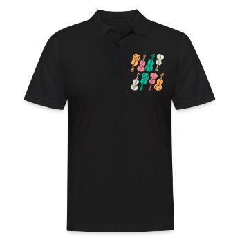 Double Bass Player Double Bassist - Retro Double B - Männer Poloshirt - Schwarz - Vorne - Kai (181cm)