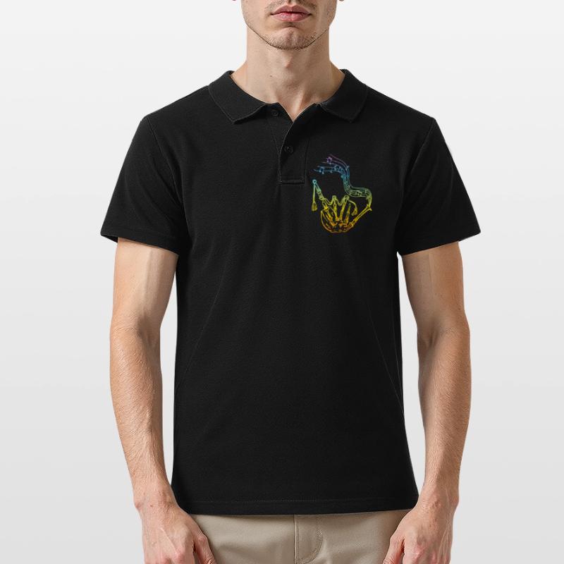 Cornemuse avec notes de musique Joueur de cornemuse Cornemuse Polo Homme