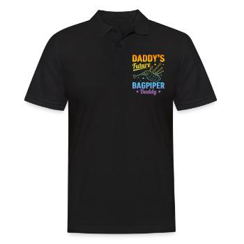 Daddy’s Future Bagpiper Buddy - Bagpiper Baby - Polo Homme - noir - Devant - Kai (181cm)