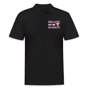 Axolotl Niedliches Wassertier Krafttier - Männer Poloshirt - Schwarz - Vorne - Kai (181cm)
