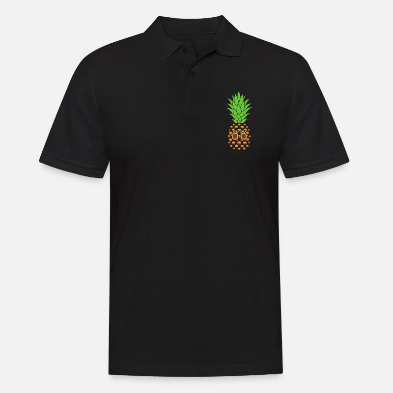 Funny Halloween Pineapple Pumpkin - Männer Poloshirt - Schwarz