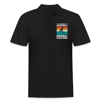 Broomball Dad - Never Underestimate A Broomball Pl - Männer Poloshirt - Schwarz - Vorne - Kai (181cm)