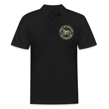 Bikepacker - Forget Eat And Sleep Just Bikepacking - Männer Poloshirt - Schwarz - Vorne - Kai (181cm)