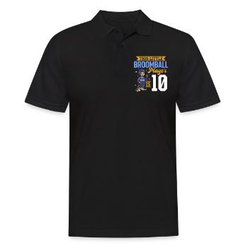 Broomball Player Kids 10th Birthday Broomball - Männer Poloshirt - Schwarz - Vorne - Kai (181cm)