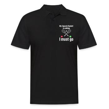 My Squash Racket is calling, I must go - Funny Squ - Men's Polo Shirt - black - Front - Kai (181cm)
