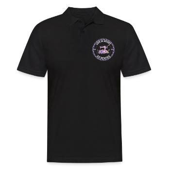 Life is short go Sewing - Sewing Machine Sewing Lo - Männer Poloshirt - Schwarz - Vorne - Kai (181cm)