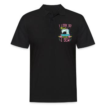 J’ai l’air si bien parce que je couds - Couturière Couture L - Polo Homme - noir - Devant - Kai (181cm)