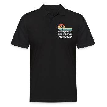 School is important but Karate is much more import - Männer Poloshirt - Schwarz - Vorne - Kai (181cm)