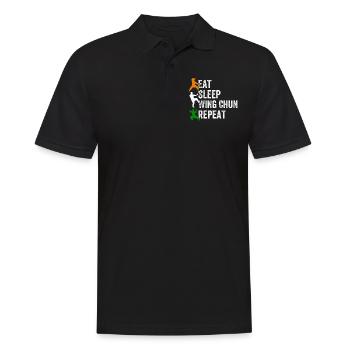 Manger Dormir Wing Chun Répéter - Wing Chun Drôle - Polo Homme - noir - Devant - Kai (181cm)