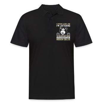 Mais dans ma tête, je joue avec mon Rough Collie - Polo Homme - noir - Devant - Kai (181cm)