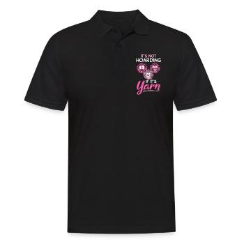 It's Not Hoarding If It's Yarn - Funny Crochet - Men's Polo Shirt - black - Front - Kai (181cm)