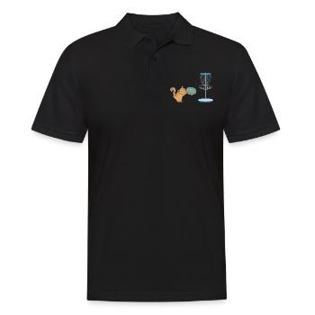 Cat Who Plays Disc Golf - Disc Golf Cat - Männer Poloshirt - Schwarz - Vorne - Kai (181cm)