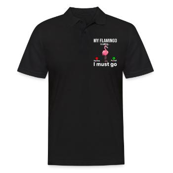 Mon flamant rose m’appelle, je dois y aller - Funny Flamingo - Polo Homme - noir - Devant - Kai (181cm)