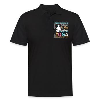 Mais dans ma tête, je fais mes exercices de yoga - Yoga - Polo Homme - noir - Devant - Kai (181cm)