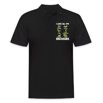 Drôle de dinosaure amoureux Dino Lover - J’adore tous mes - Polo Homme - noir - Devant - Kai (181cm)