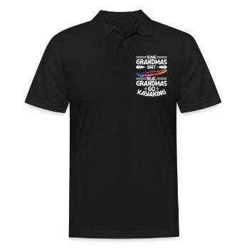 Some grandmas knit real grandmas go kayaking - Men's Polo Shirt - black - Front - Kai (181cm)