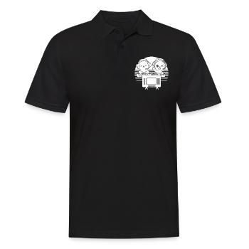Video Gaming Sloth Gaming Funny Gaming Sloth - Männer Poloshirt - Schwarz - Vorne - Kai (181cm)