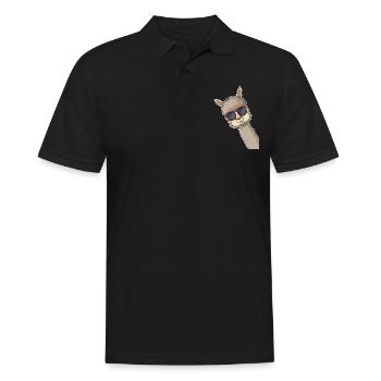 Funny Llama sunglasses Llama Lover Funny Alpaca - Men's Polo Shirt - black - Front - Kai (181cm)