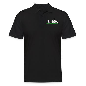 Funny Wakeboarding Farmer Wakeboarding Wakesurfing - Männer Poloshirt - Schwarz - Vorne - Kai (181cm)