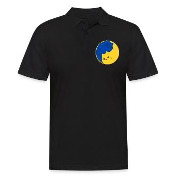 UKRAINE - PEACE - YIN YANG Katzen - Symbol - Männer Poloshirt - Schwarz - Vorne - Kai (181cm)