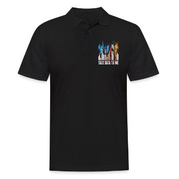Talk Data To Me - Lustiges Datenanalysten Geschenk - Männer Poloshirt - Schwarz - Vorne - Kai (181cm)