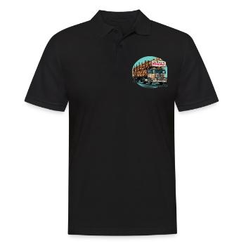 Witziges Design - You Are On The Woodway - Männer Poloshirt - Schwarz - Vorne - Kai (181cm)