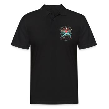 Funny Yoga Girl Peace Love Middle Finger Sarcasme - Polo Homme - noir - Devant - Kai (181cm)