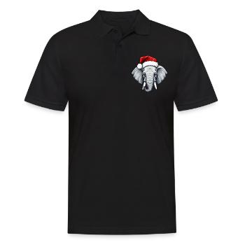 Elephant Head Christmas Xmas - Men's Polo Shirt - black - Front - Kai (181cm)