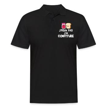 J'peux pas j'ai confiture - Polo Homme - noir - Devant - Kai (181cm)