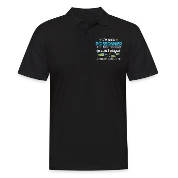 Poissonnier poisson métier cadeau humour - Polo Homme - noir - Devant - Kai (181cm)