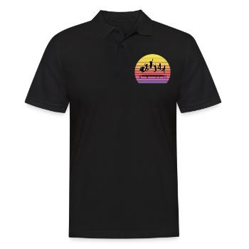 Trampoline Park Jumping Indoor Playground Vintage - Men's Polo Shirt - black - Front - Kai (181cm)