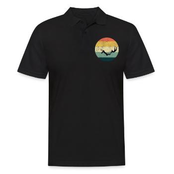 Flying Trapeze Artist Circus Gymnastics Vintage - Men's Polo Shirt - black - Front - Kai (181cm)