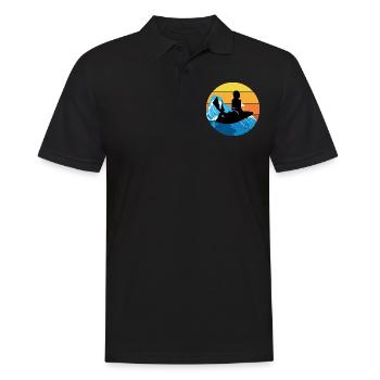 Bodyboarding Bodyboarder Wassersport Vintage Retro - Männer Poloshirt - Schwarz - Vorne - Kai (181cm)