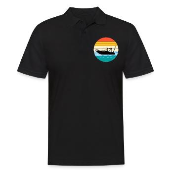 Rc Boat Racing Electric Powerboat Vintage Retro - Men's Polo Shirt - black - Front - Kai (181cm)