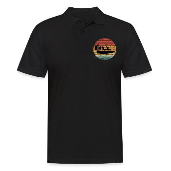Vintage Rétro Airboat Fanboat Airboating Planeboat - Polo Homme - noir - Devant - Kai (181cm)