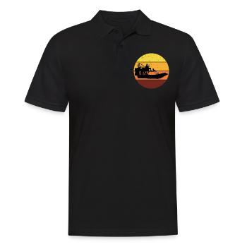 Vintage Rétro Airboat Fanboat Airboating Planeboat - Polo Homme - noir - Devant - Kai (181cm)