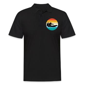 Vintage Rétro Airboat Fanboat Airboating Planeboat - Polo Homme - noir - Devant - Kai (181cm)