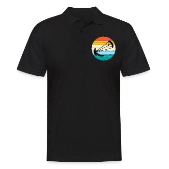 Kitesurf Kitesurf Kitesurf Vintage Rétro - Polo Homme - noir - Devant - Kai (181cm)