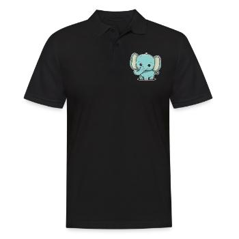 Éléphant éléphant bébé mignon mignon bande dessinée bande dessinée - Polo Homme - noir - Devant - Kai (181cm)