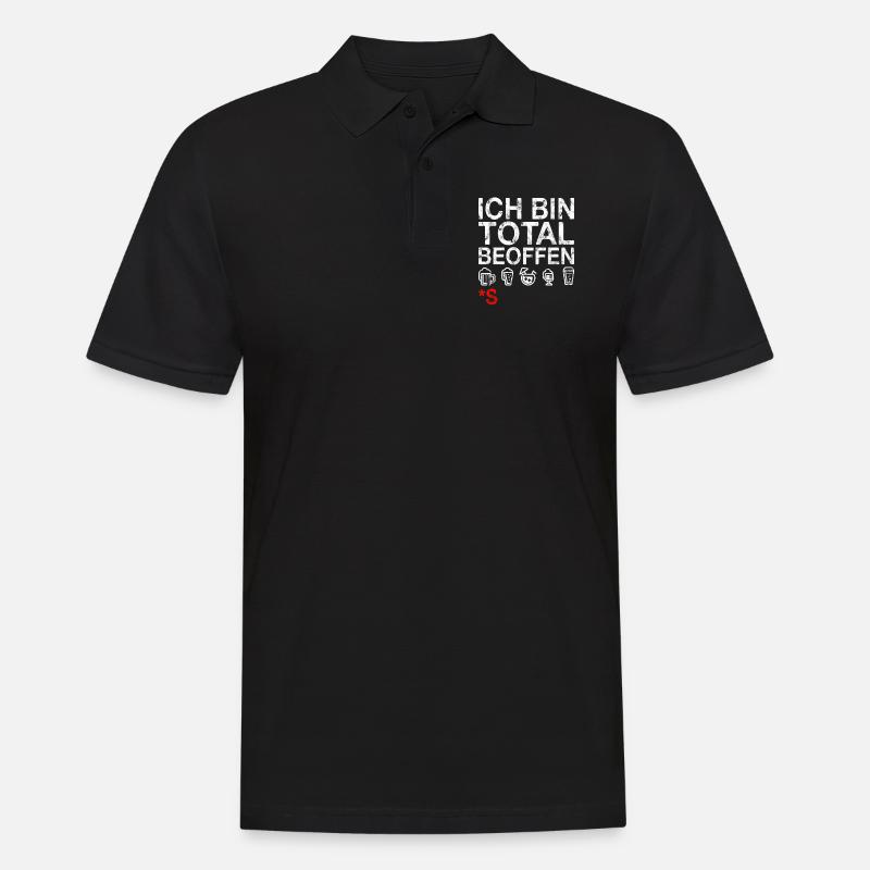 Betrunken Fun Spruch - Männer Poloshirt - Schwarz