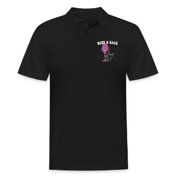 lustiger Wein Dinosaurier Spruch - Männer Poloshirt - Schwarz - Vorne - Kai (181cm)