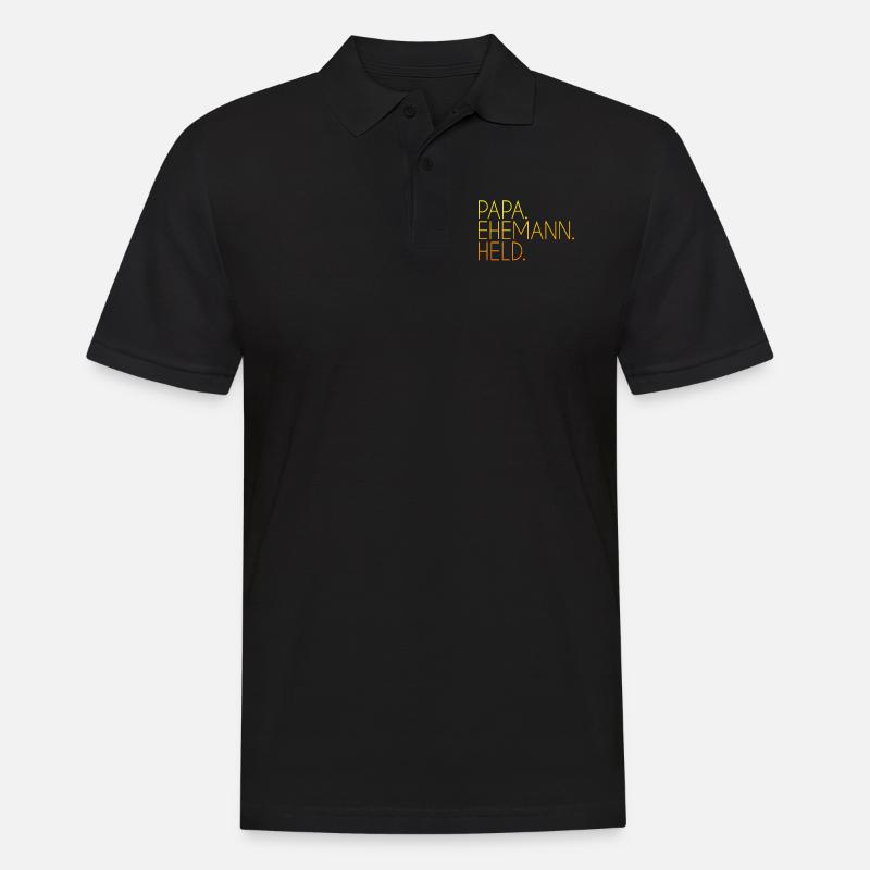 Papa Ehemann Held - Männer Poloshirt - Schwarz