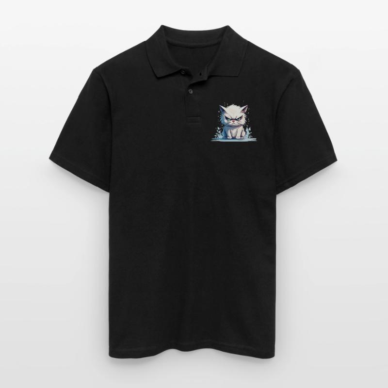 cat grumpy grumpy grumpy meow funny Men's Polo Shirt