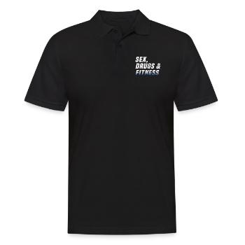 Sex drugs and fitness - Männer Poloshirt - Schwarz - Vorne - Kai (181cm)